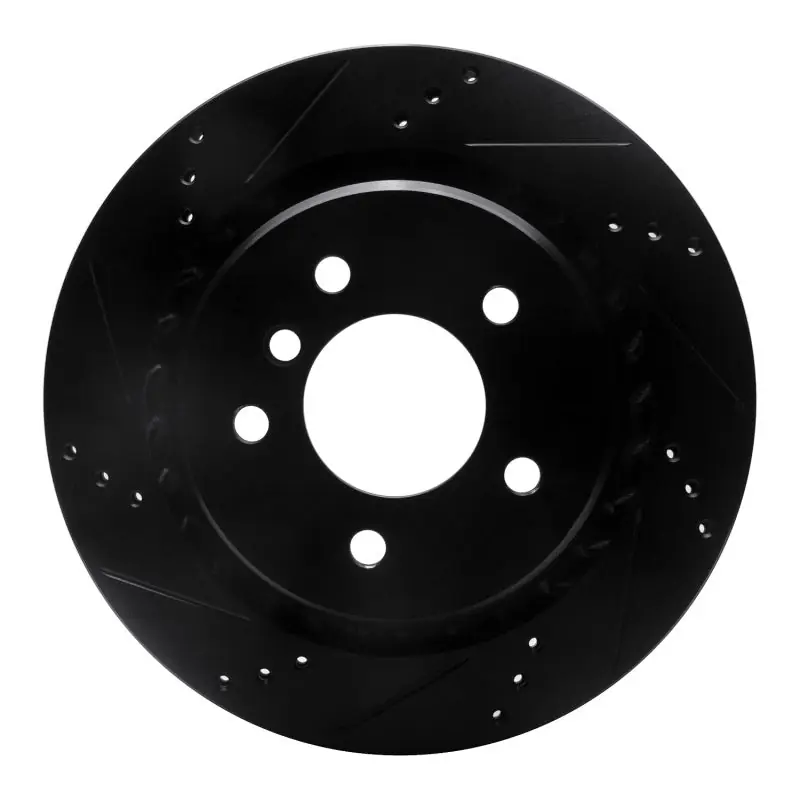 R1 95-02 BMW Z3 Right Rear Drilled & Slotted Black Brake Rotor