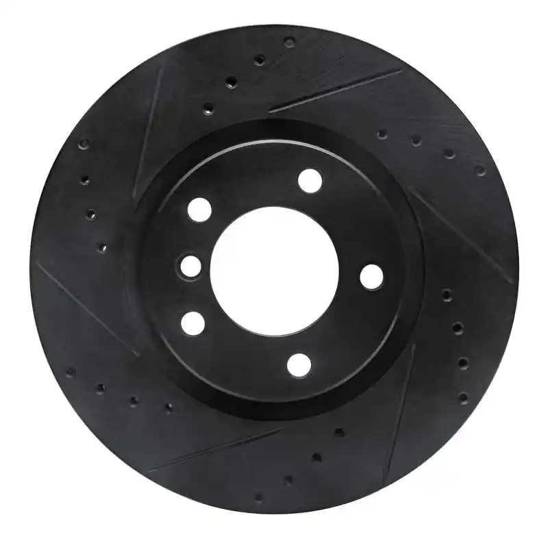 R1 95-02 BMW M3 Right Front Drilled & Slotted Black Brake Rotor