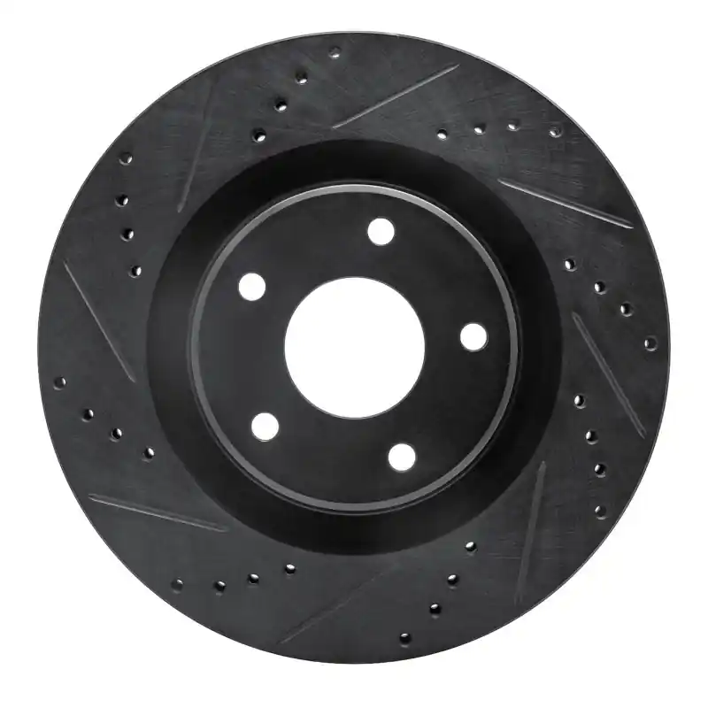 R1 05-13 Cadillac XLR Front Left Drilled & Slotted Black Brake Rotor