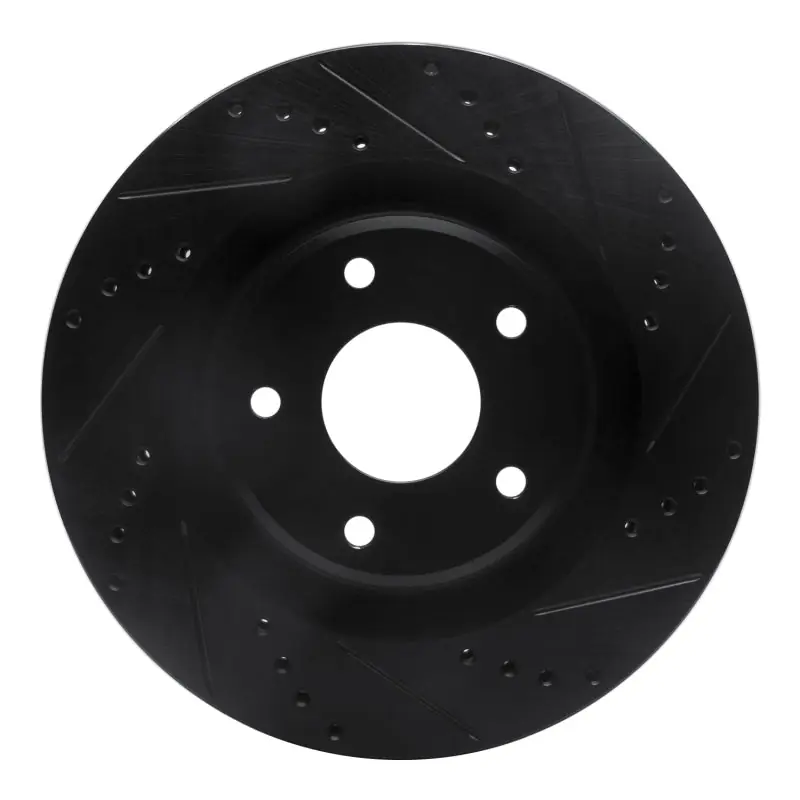 R1 05-13 Cadillac XLR Front Right Drilled & Slotted Black Brake Rotor