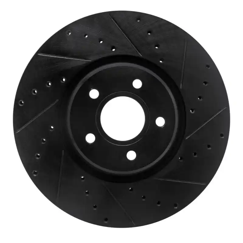 R1 04-19 Ford Transit Connect Front Right Drilled & Slotted Black Brake Rotor