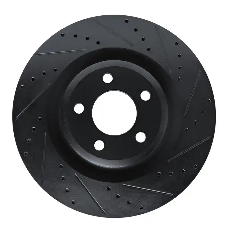 R1 20-25 Ford Explorer Front Right Drilled & Slotted Black Brake Rotor