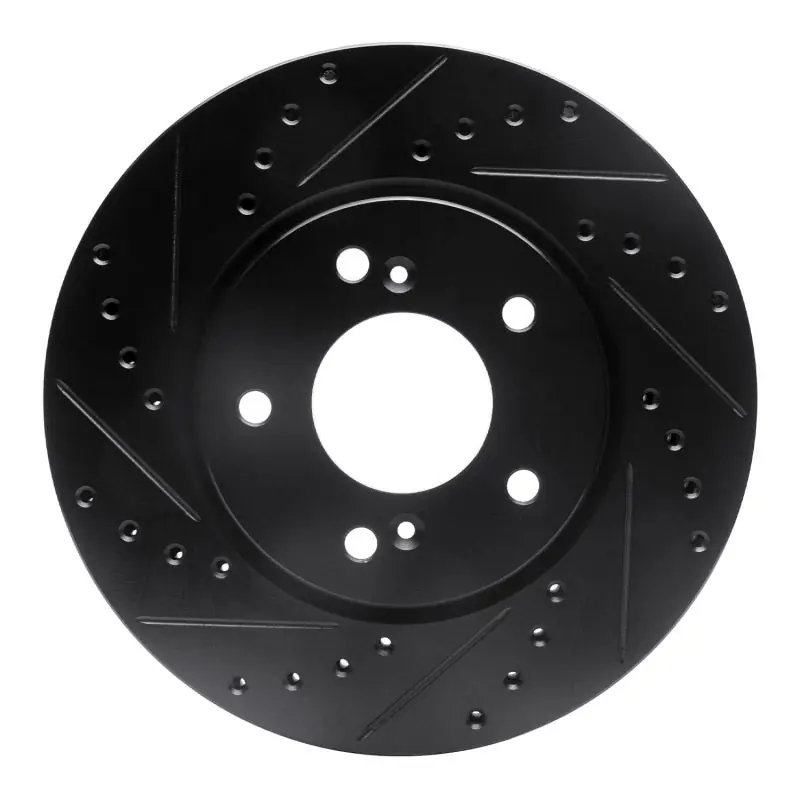 R1 91-96 Acura NSX Front Left Drilled & Slotted Black Brake Rotor