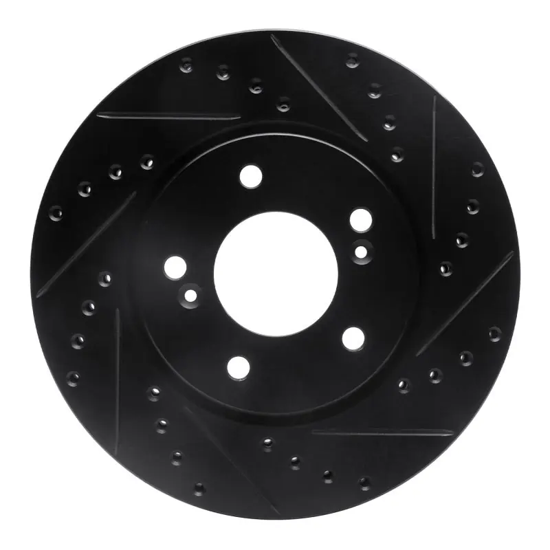 R1 91-96 Acura NSX Front Right Drilled & Slotted Black Brake Rotor