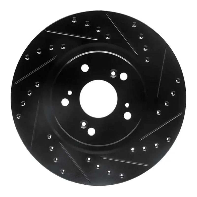 R1 97-05 Acura NSX Rear Right Drilled & Slotted Black Brake Rotor
