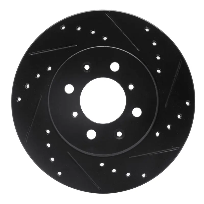 R1 90-17 Acura EL Front Right Drilled & Slotted Black Brake Rotor