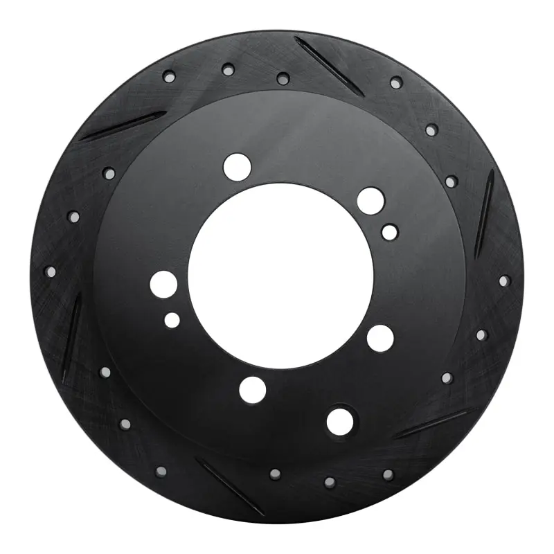 R1 94-07 Chrysler SEBRING Rear Right Drilled & Slotted Black Brake Rotor