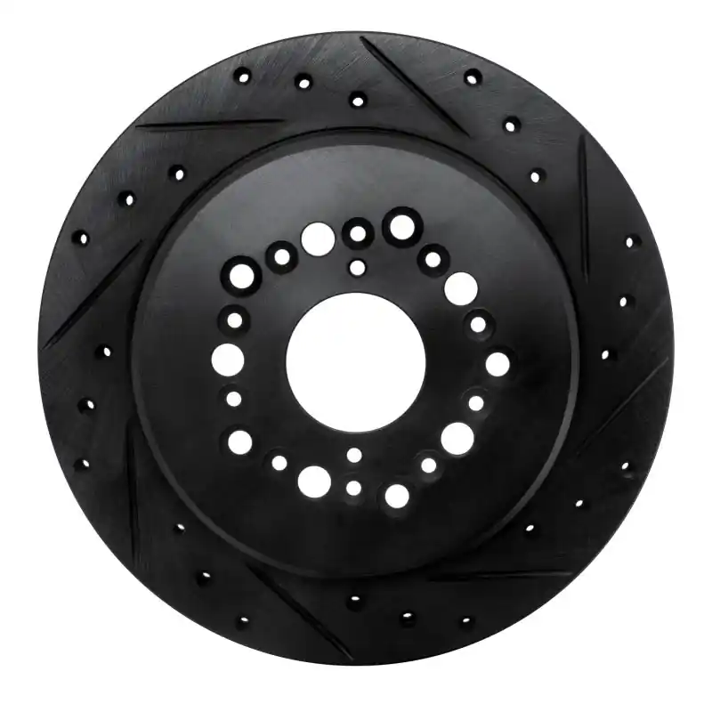 R1 92-00 Lexus GS300 Rear Right Drilled & Slotted Black Brake Rotor