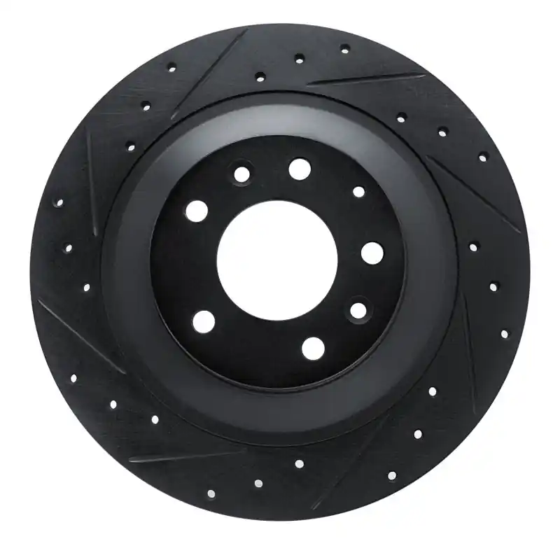 R1 06-07 Mazda 6 Rear Left Drilled & Slotted Black Brake Rotor