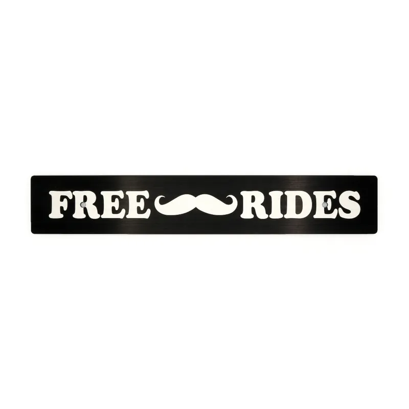 Billetworkz "Free Mustache Rides" License Plate Delete