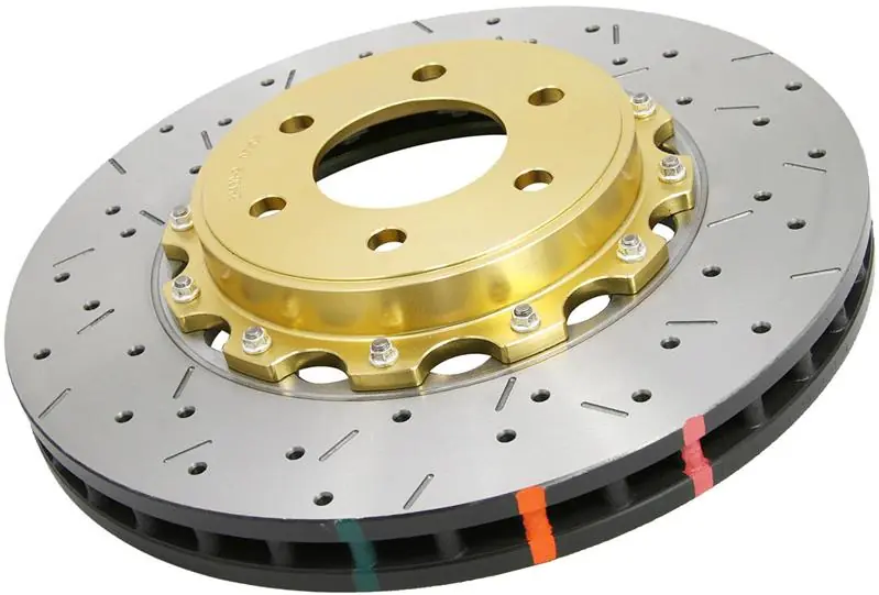 DBA 03-08 Infiniti G35 (w/Brembo Brakes) Front 5000 Series Drilled and Slotted Rotor w/Black Hat