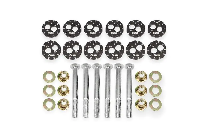 BMR 97-04 Chevrolet Corvette C5 Front & Rear Lower Control Arms Camber Bolt Kit - Black Anodized