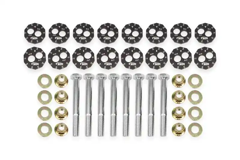 BMR 14-19 Chevrolet Corvette C7 Front & Rear Lower Control Arms Camber Bolt Kit - Black Anodized