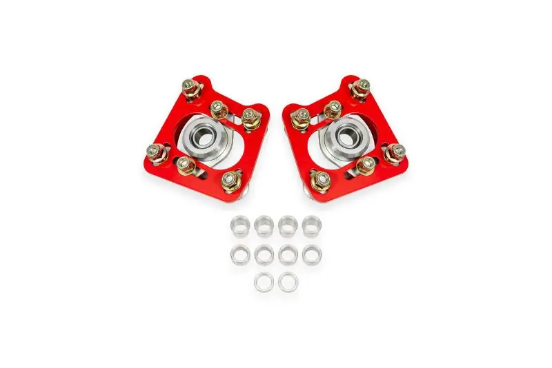 BMR 94-04 Ford Mustang Steel Caster Camber Plates - Red