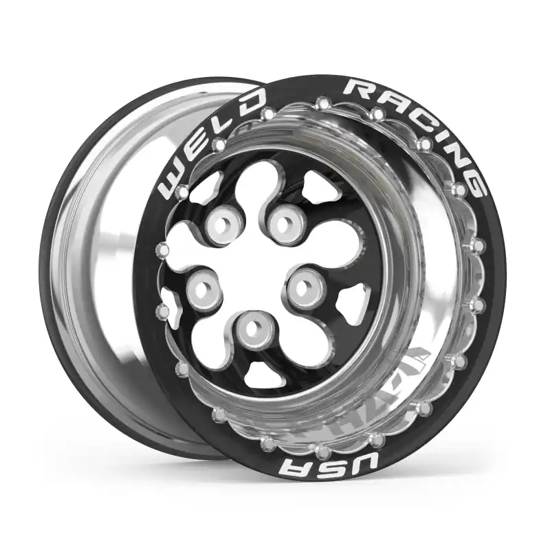 Weld Alpha-1 15x13 / 5x4.5 BP / 4in BS Black Wheel - Black Double Beadlock MT