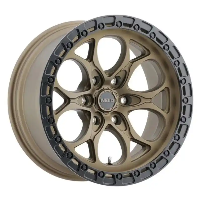 Weld W106 Ledge 6 17x9 / 6x139.7 BP / -12 Offset / 4.5 BS / 106.1 Bore Satin Bronze/Satin Black Ring
