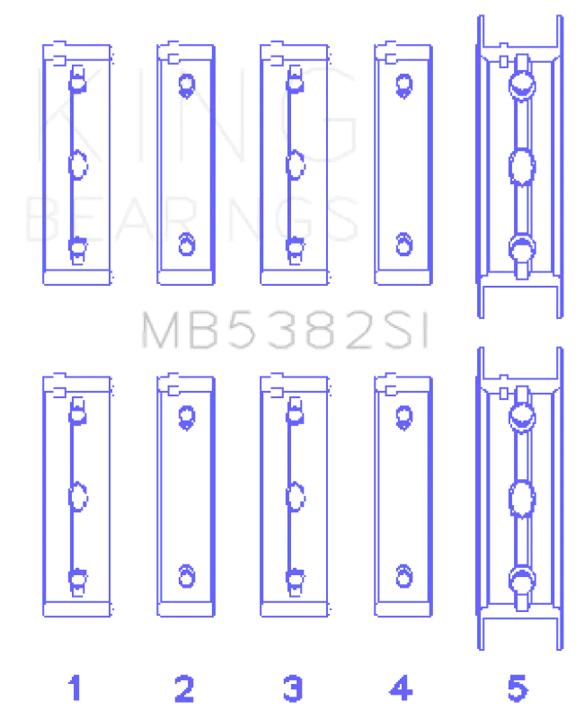 King Engine Bearings Subaru EJ20/EJ22/EJ25 (Incl. Turbo) Main Bearing Set - Size +0.25mm