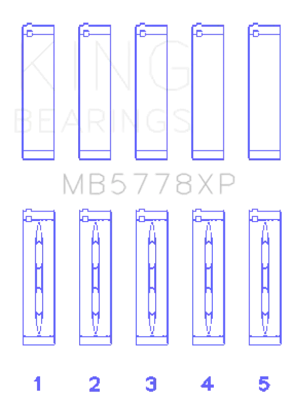 King Engine Bearings Audi Byt/CDnc/Cczd/Cpsa (Size +0.25mm) Main Bearing Set