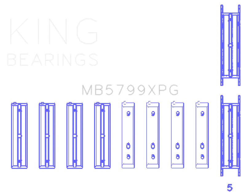 King Engine Bearings Subaru FA20 / Toyota 4U-GSE (Size .005) Main Bearing Set