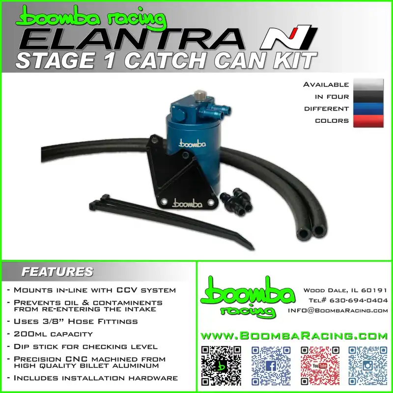 Boomba Racing Stage 1 Catch Can Kit - 2022-2026 Hyundai Elantra N