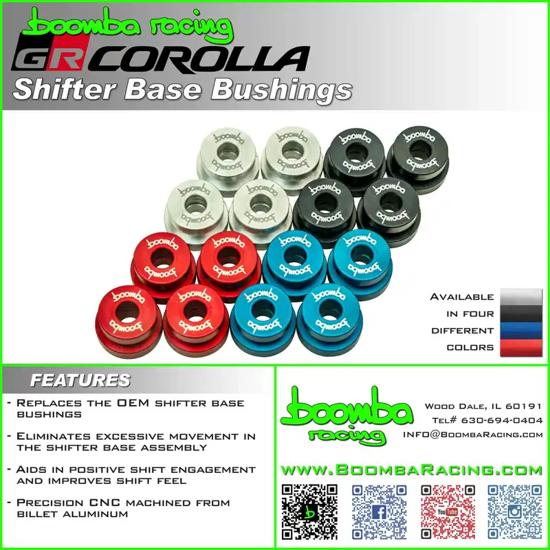 Boomba Racing Shifter Base Bushings - 2023-2026 Toyota GR Corolla