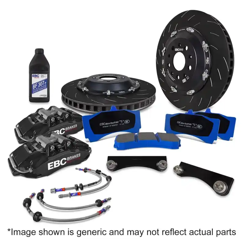 EBC Racing Black Apollo-6 Caliper Front Big Brake Kit - 2008-2021 Subaru STI / 2008-2021 WRX / 2013-2020 & 2022-2026 Toyota GR86 / BRZ