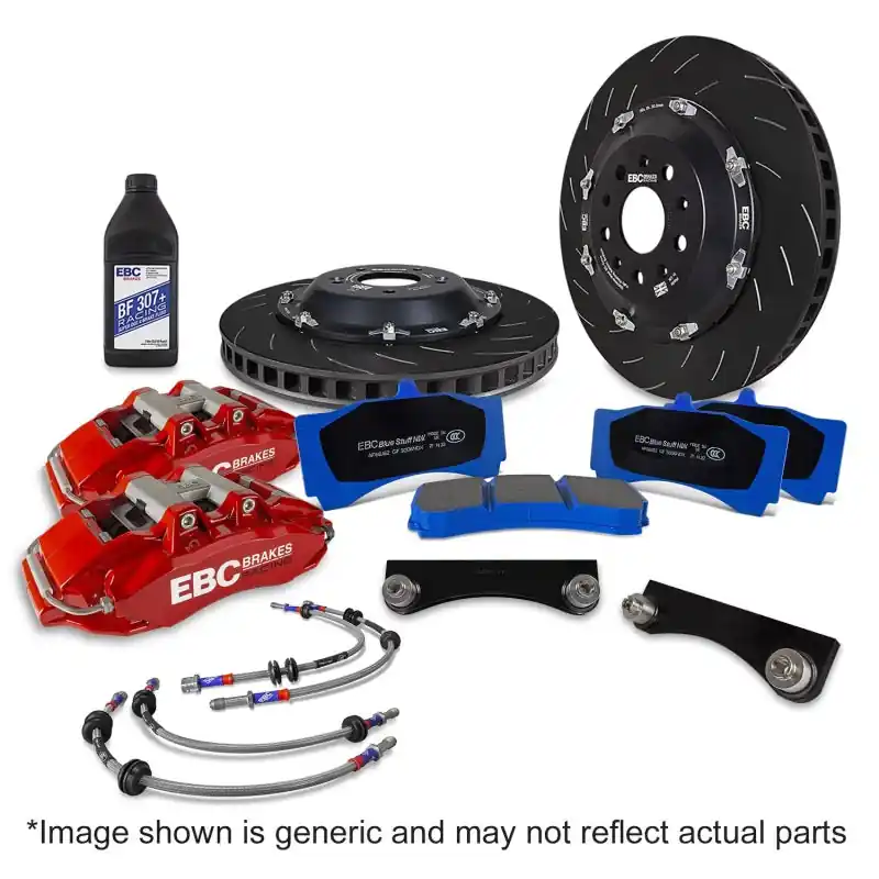 EBC Racing Red Apollo-6 Caliper Front Big Brake Kit - 2008-2021 Subaru STI / 2008-2021 WRX / 2013-2020 & 2022-2026 Toyota GR86 / BRZ