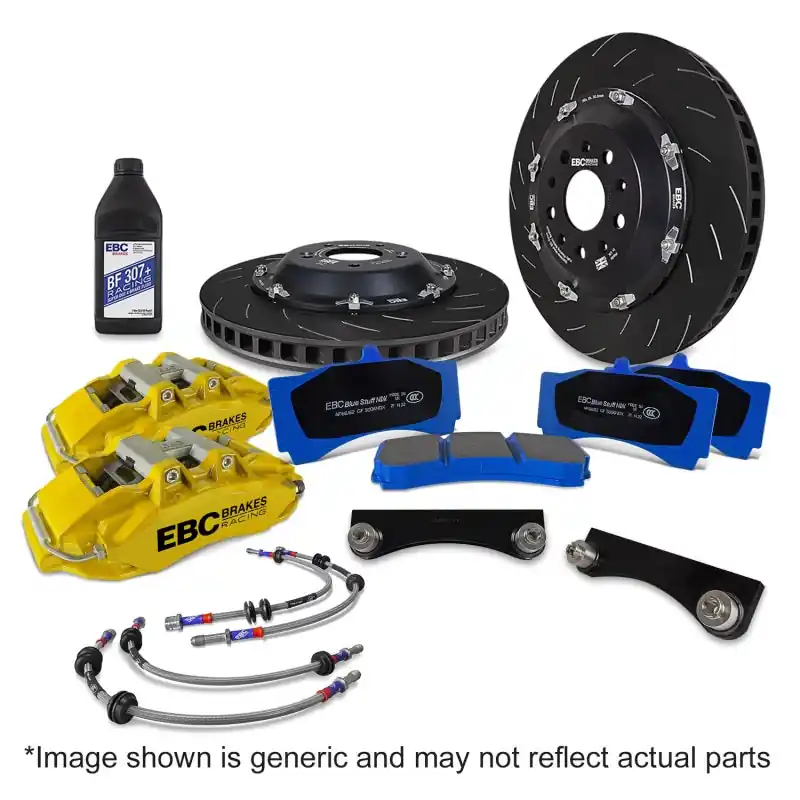 EBC Racing Yellow Apollo-6 Caliper Front Big Brake Kit - 2008-2021 Subaru STI / 2008-2021 WRX / 2013-2020 & 2022-2026 Toyota GR86 / BRZ