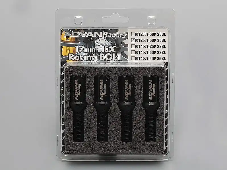 Advan Racing Lug Bolt 17mm Hex Head 14x1.25mm 35mm (Black) - Universal