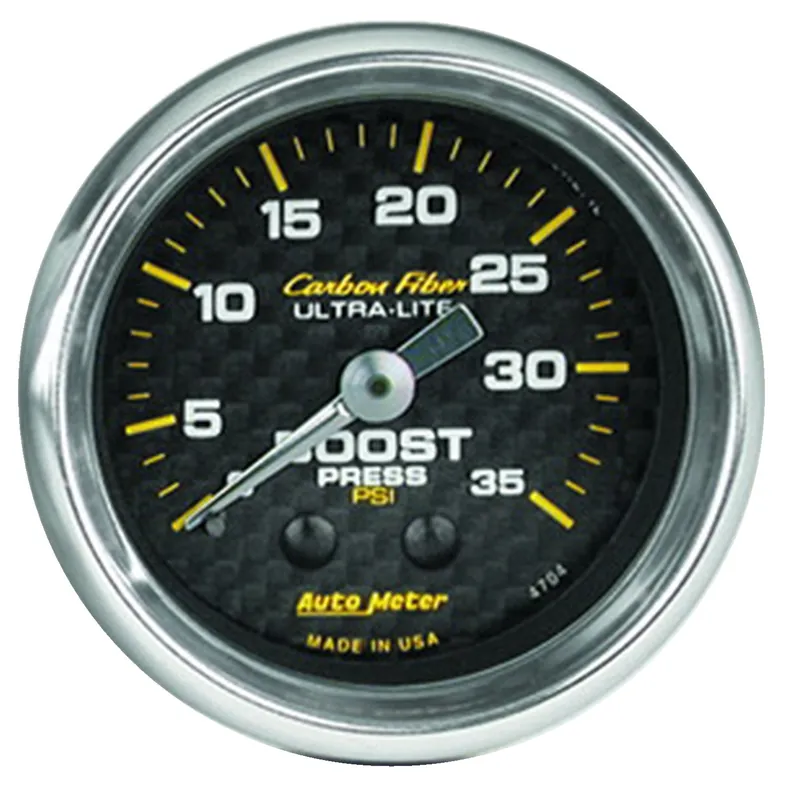 Autometer Carbon Fiber Boost Gauge Mechanical 52mm - Universal