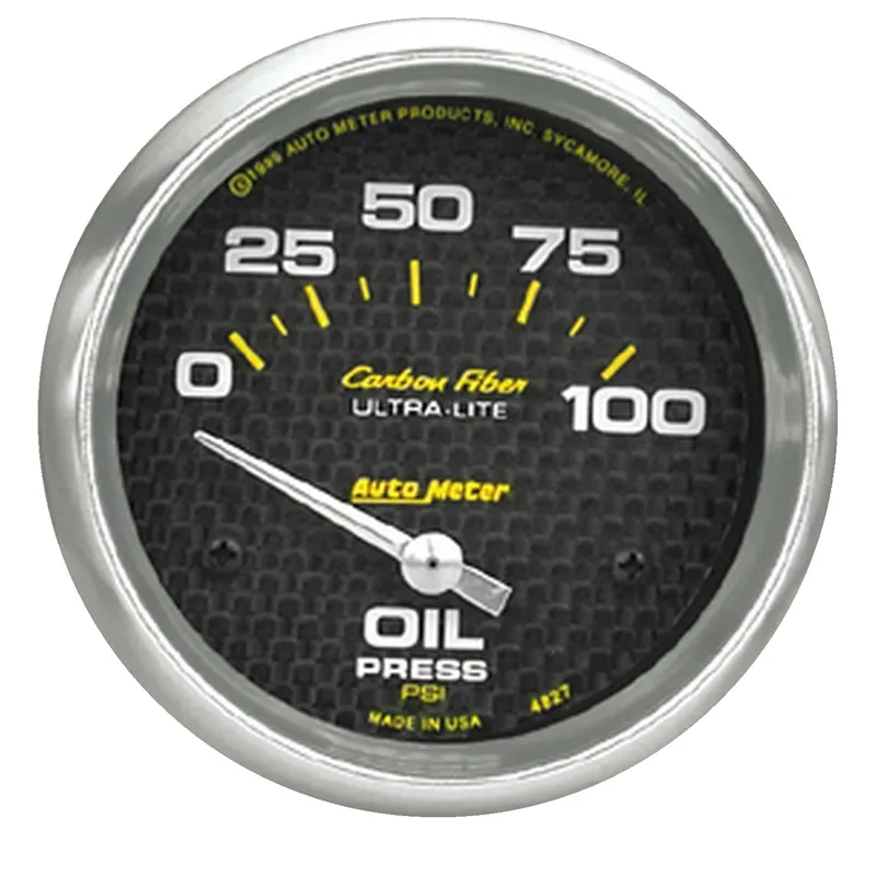 Autometer Carbon Fiber Oil Pressure Gauge Electrical 52mm - Universal