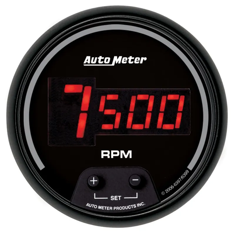 Autometer Sport-Comp Digital In-Dash Tachometer Gauge Red LED 3-3/8in - Universal