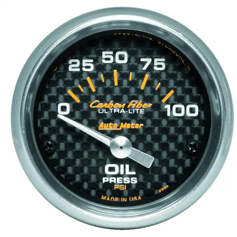 Autometer Carbon Fiber Oil Pressure Gauge Electrical 52mm - Universal