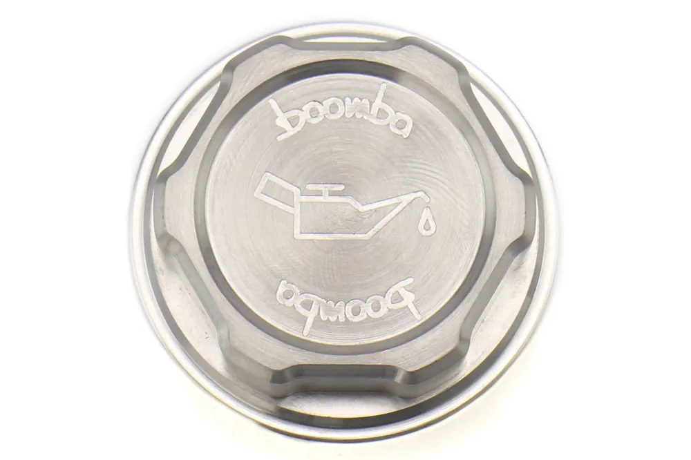 Boomba Racing Aluminum Oil Cap - Natural Finish - All Subaru Models