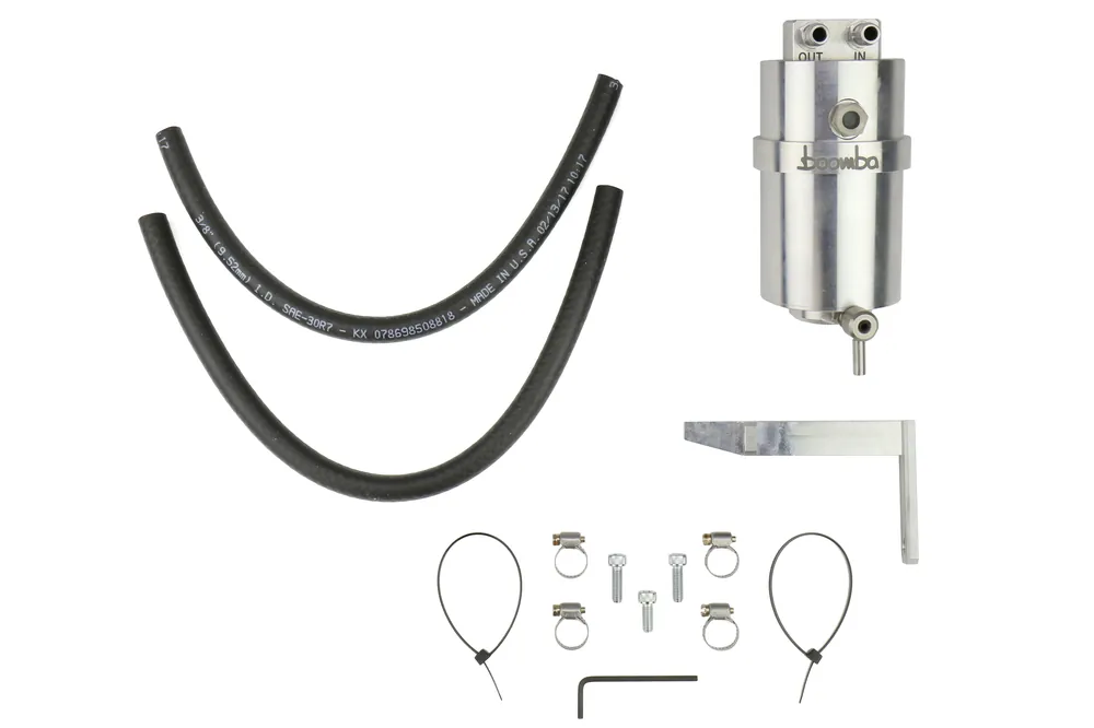 Boomba Racing Stage 2 Oil Catch Can Kit (PCV) Natural Aluminum - 2013-2018 Ford Focus ST