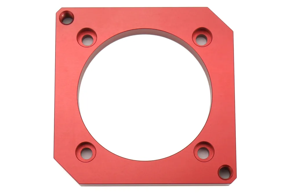 Boomba Racing Throttle Body Adapter 75mm Red - 2004-2021 Subaru STI