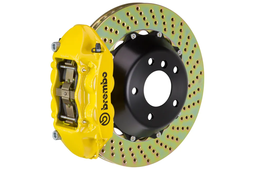 Brembo GT Systems 4 Piston Rear Big Brake Kit Yellow Drilled Rotors - 2015-2017 Ford Mustang EcoBoost