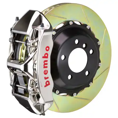 Brembo GT-R System 6 Piston Front Brake Kit Nickel Plated Slotted Rotors - Volkswagen Models (inc. 2006-2013 GTI)