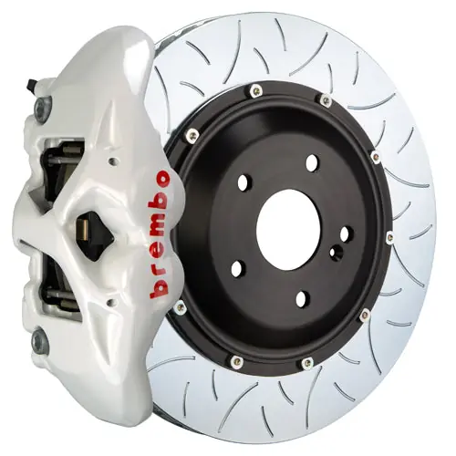 Brembo GT Systems Monobloc 4 Piston 345mm Type 3 Slotted White - 2017-2020 Honda Civic Type R/SI