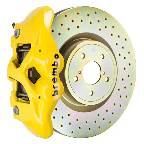 Brembo GT Systems Monobloc 4 Piston 326mm Cross Drilled Yellow - 2013-2021 Scion FR-S / Subaru BRZ / Toyota 86