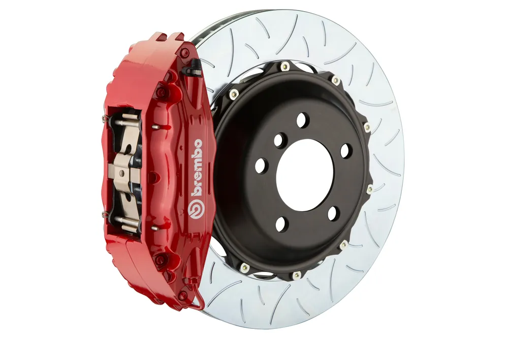 Brembo GT Systems 4 Piston Front Big Brake Kit Red Slotted Rotors - 2008-2021 Subaru WRX