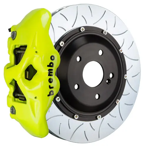 Brembo GT Systems Front Monobloc 4 Piston 345mm Type 3 Slotted Fluorescent Yellow - 2017-2020 Honda Civic Type R
