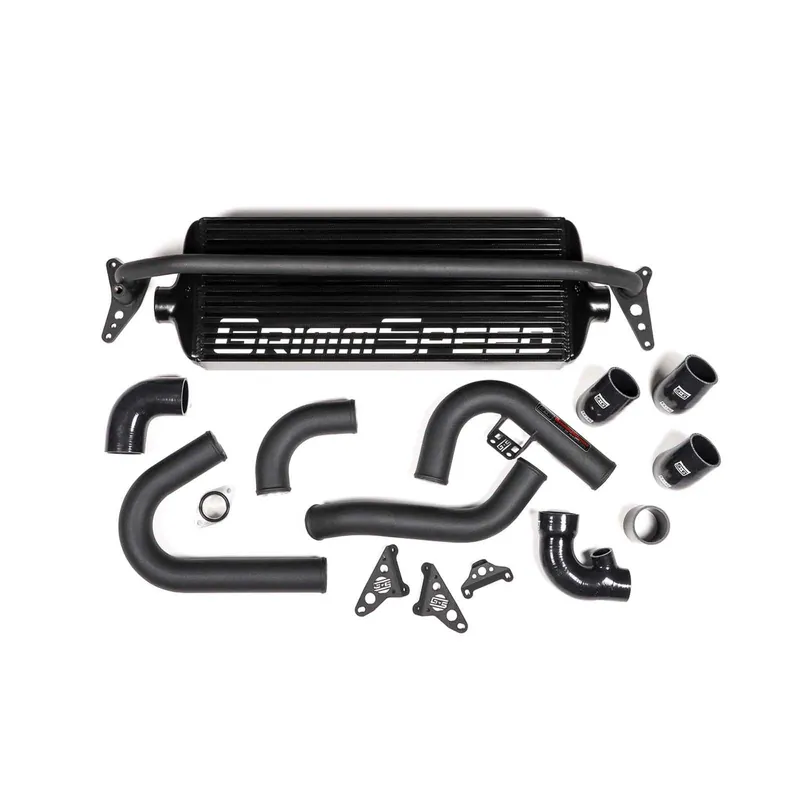 GrimmSpeed Front Mount Intercooler Kit Black Core w/ Black Piping - 2015-2021 Subaru WRX