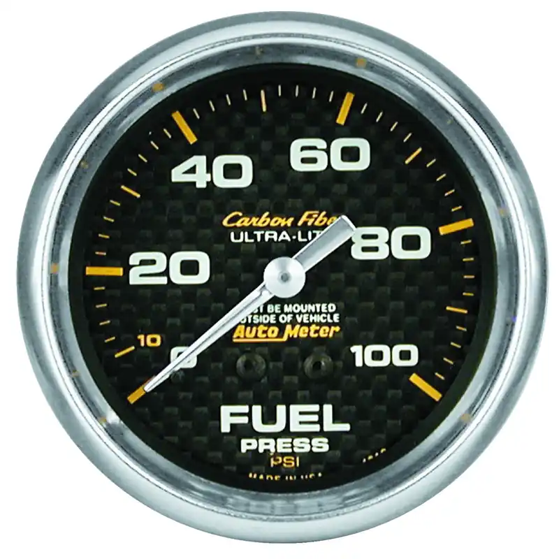 Autometer Carbon Fiber Fuel Pressure Gauge Mechanical 2-5/8in - Universal