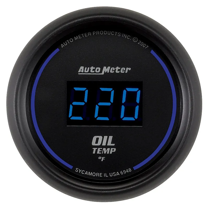 Autometer Cobalt Oil Temperature Gauge Digital Blue LED 52mm - Universal