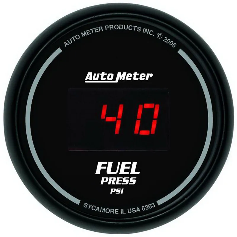 Autometer Sport-Comp Digital Fuel Pressure Gauge Red LED 52mm - Universal