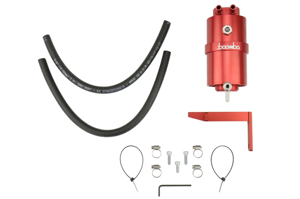 Boomba Racing Stage 2 Oil Catch Can Kit (PCV) Red - 2013-2018 Ford Focus ST