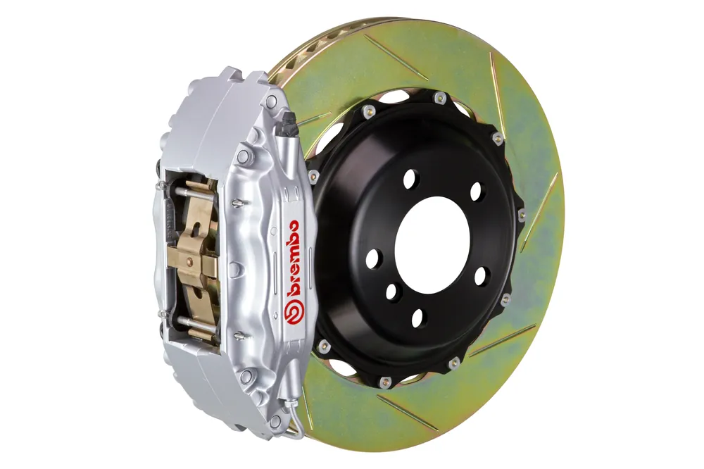 Brembo Gran Turismo Slotted Brake Kit 4 Piston 2-Piece Silver Front - 2015-2021 Subaru WRX / 2010-2014 Legacy 2.5i