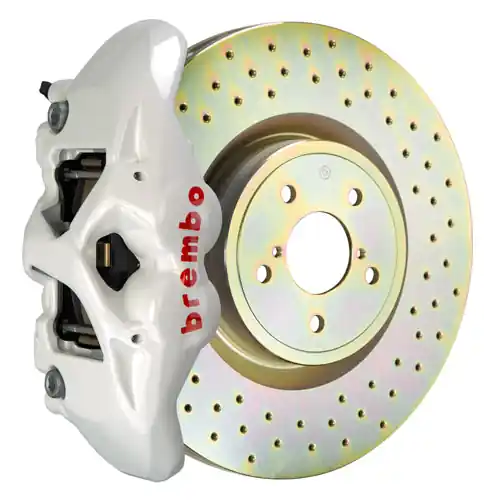 Brembo GT Systems Monobloc 4 Piston 326mm Cross Drilled White - 2015-2021 Subaru WRX