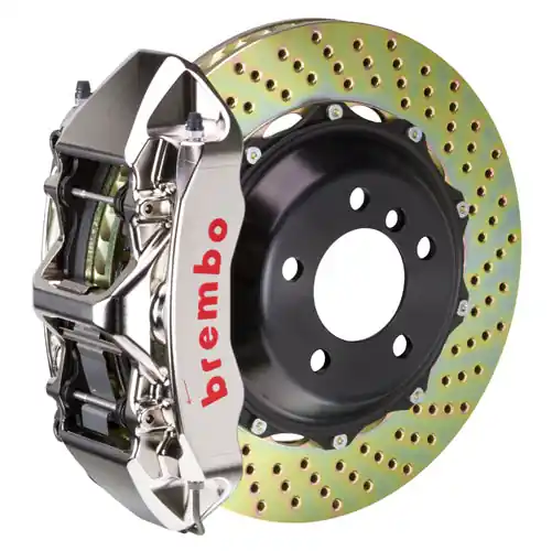 Brembo GT-R System 6 Piston Front Brake Kit Nickel Plated Slotted Rotors - Volkswagen Models (inc. 2015+ GTI)